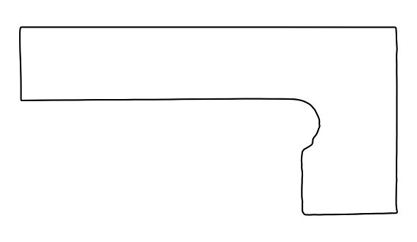 Schodový sokel Tatra Beige oblý pravý
